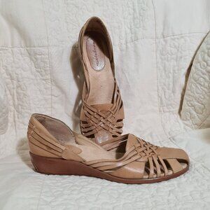 Easy Spirit Esarmonia Leather Woven Sandals, 8N